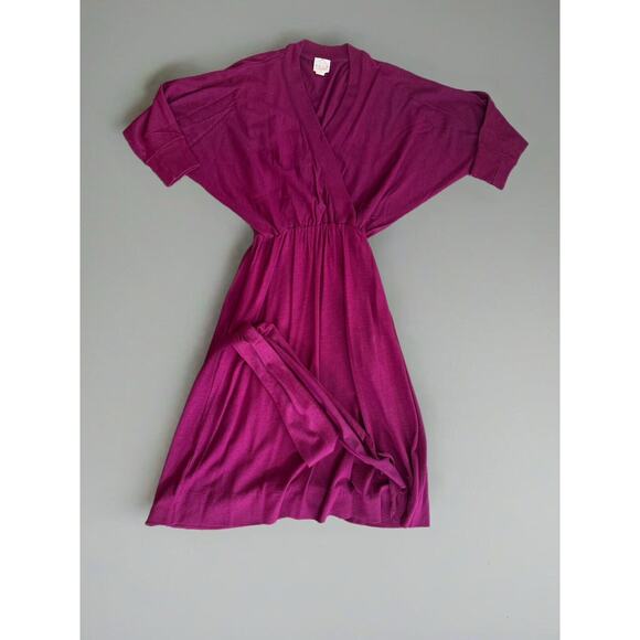 Vintage 1970s Dress CHH Carol Horns Habitat Cotton Dress Small Deep Purple Retro - Picture 2 of 12